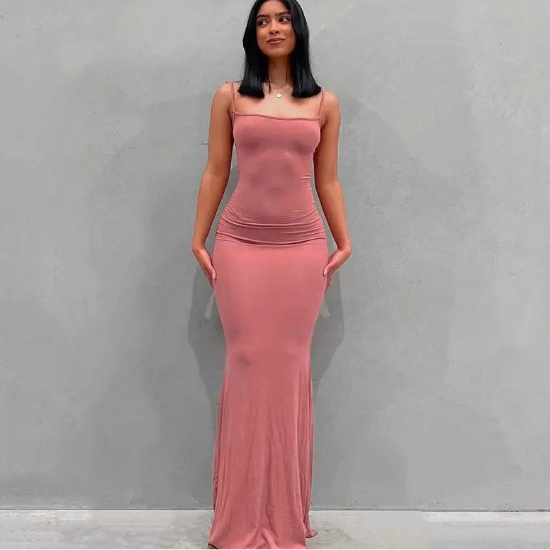 Robe satin dos-nu